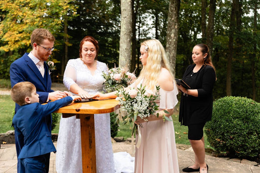 Unity Puzzle being completed by the family at the wedding ceremony