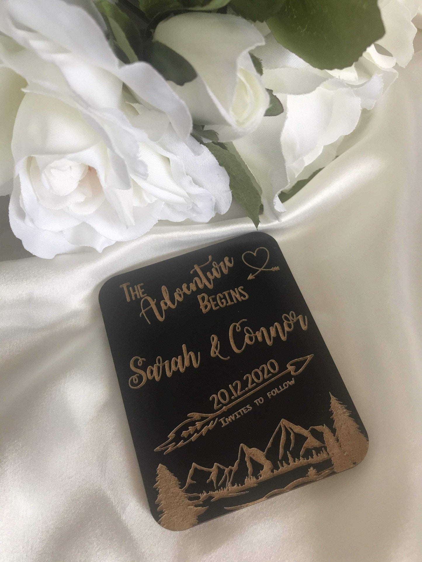 Save the date magnet - The Adventure Begins - Bridal Delights
