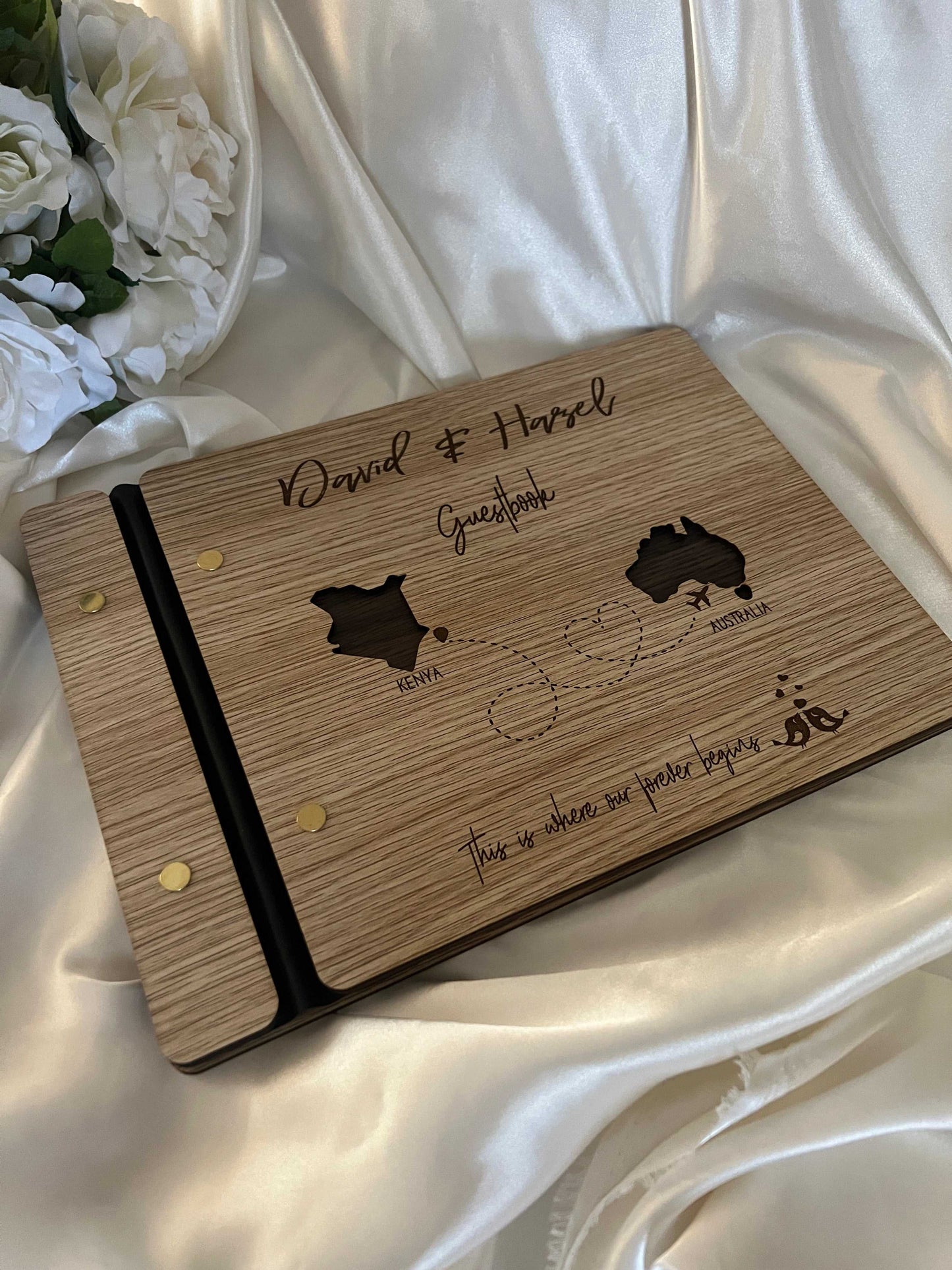 Wooden Guest Book for Wedding - Personalised - Bridal Delights