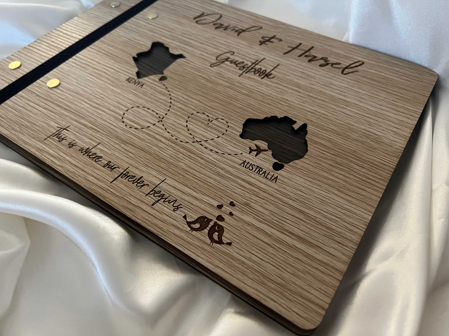 Wooden Guest Book for Wedding - Personalised - Bridal Delights
