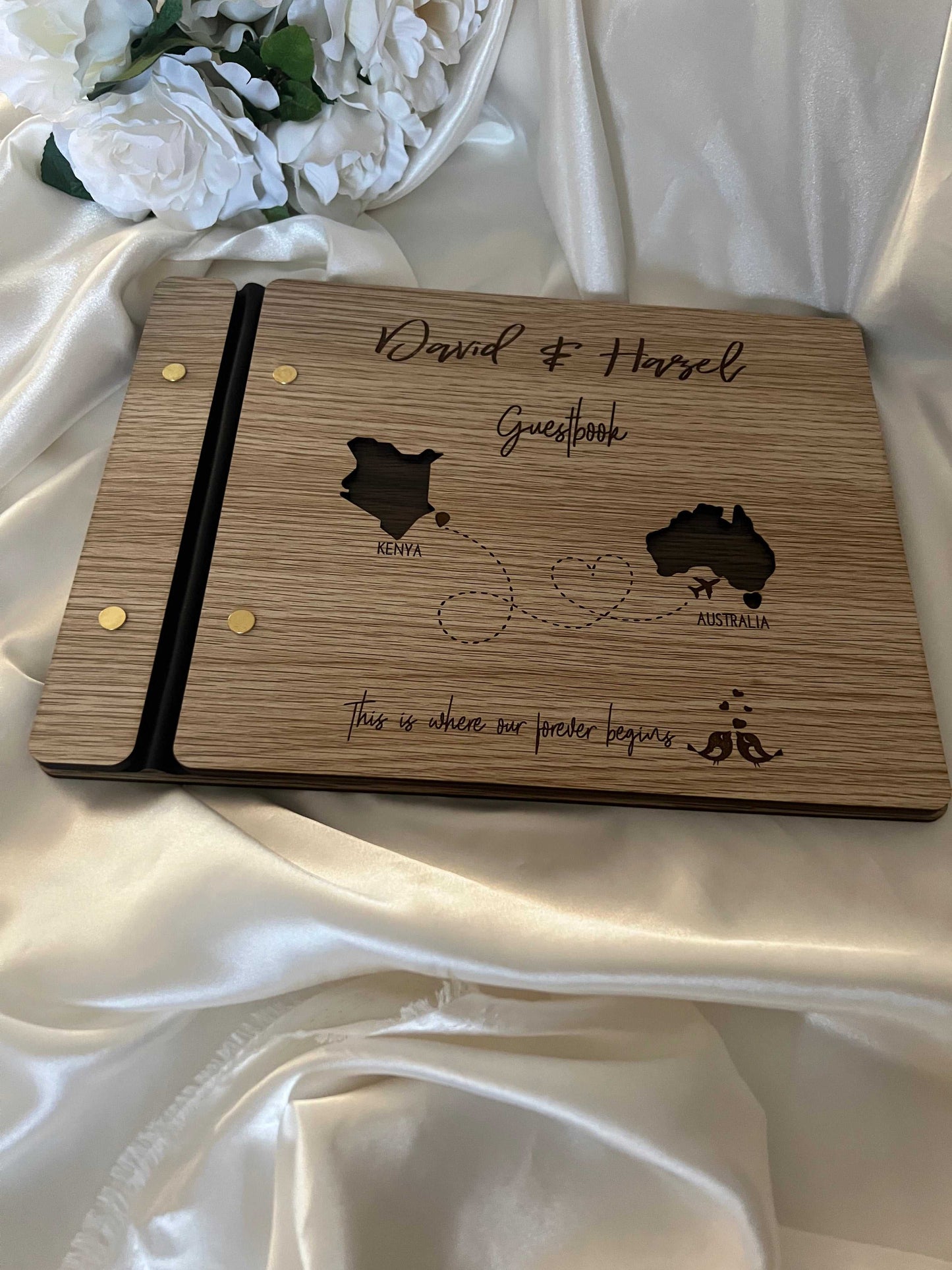 Wooden Guest Book for Wedding - Personalised - Bridal Delights