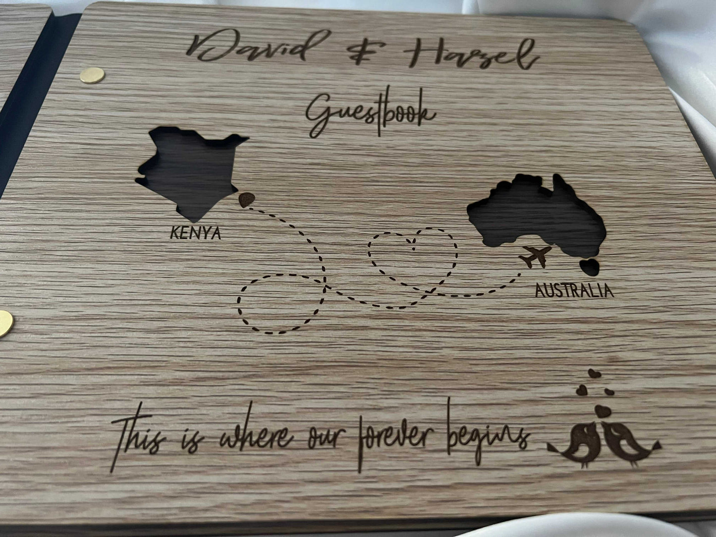 Wooden Guest Book for Wedding - Personalised - Bridal Delights