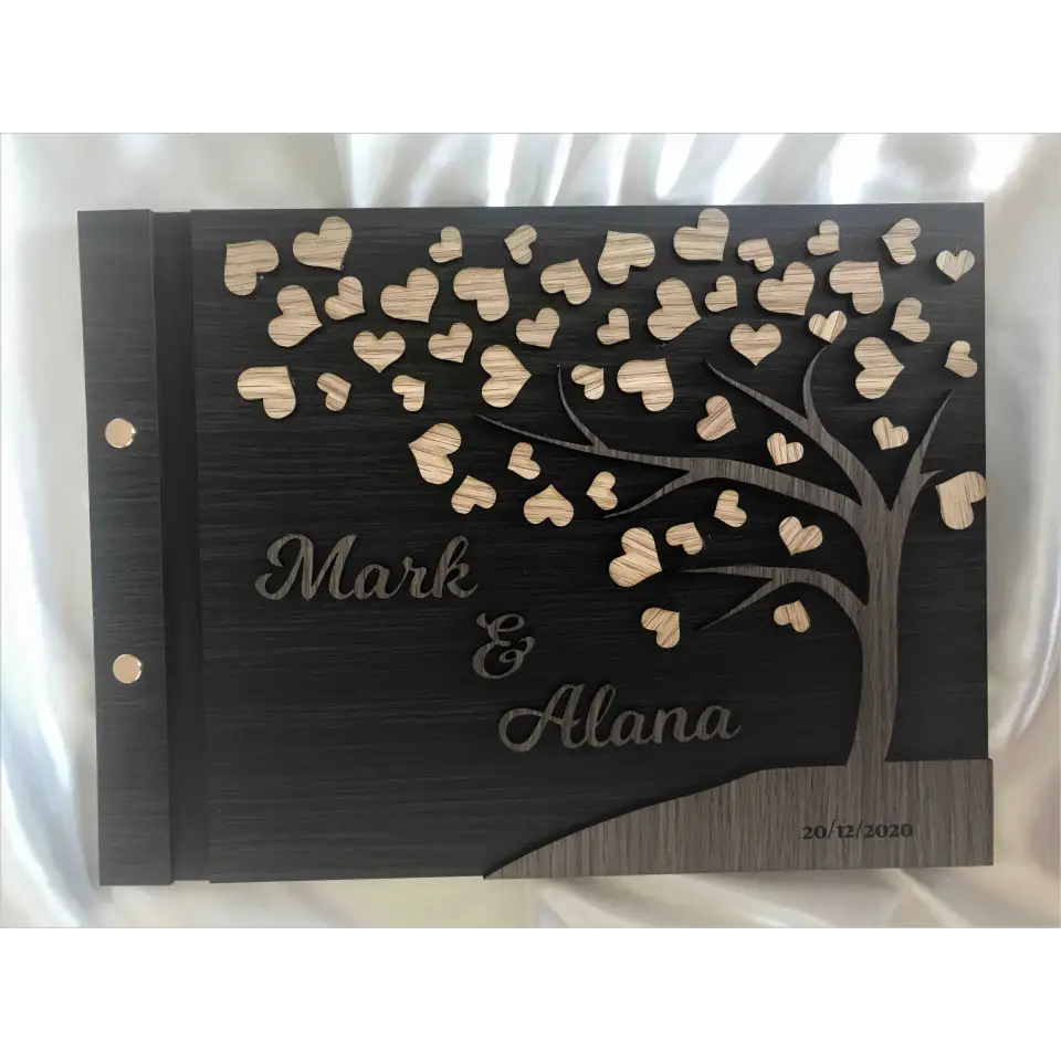 Wedding guest book - 3D Hearts