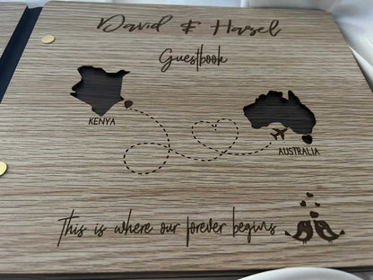 Wooden Guest Book for Wedding - Personalised - Bridal Delights