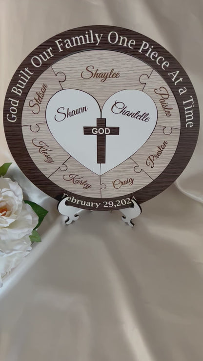 Unity Puzzle - Brown design with Christian Cross