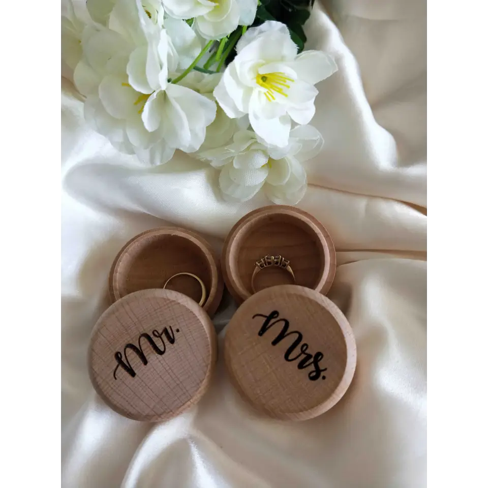 Ring Bearer Box - Mr and Mrs Set in Oct Twilight