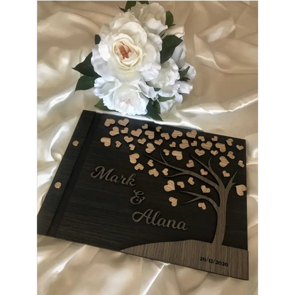 Wedding guest book - 3D Hearts