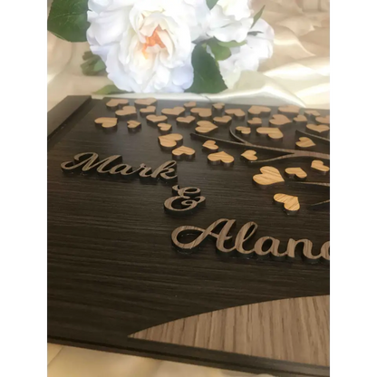Wedding guest book - 3D Hearts