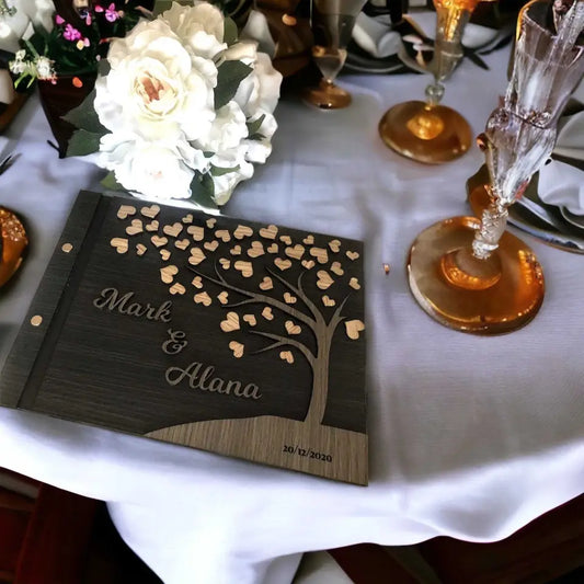 Wedding guest book - 3D Hearts