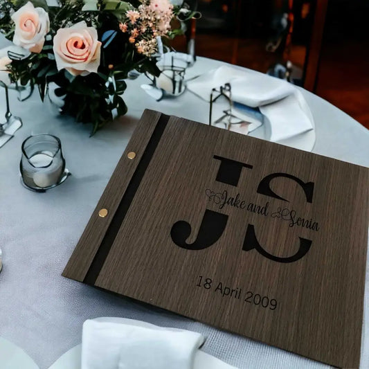 Wedding guest book - 3D Monogram