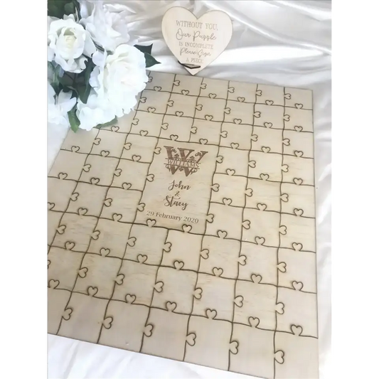 Wedding guest register - Alternative puzzle birch