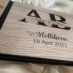 Wedding guest book – Grey 3D Monogram Bridal Delights