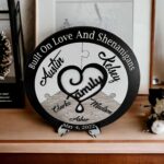 Family Wedding Unity Puzzle in Black and White Image