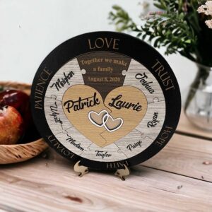 Unity Puzzle for Weddings – Hearts with 9 names Bridal Delights