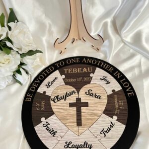 Wedding Unity Puzzle – Alternative to Candle Uniting Ceremony with Christian Cross Bridal Delights