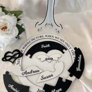 Wedding Unity Puzzle with Infinity Heart – Black and White Bridal Delights