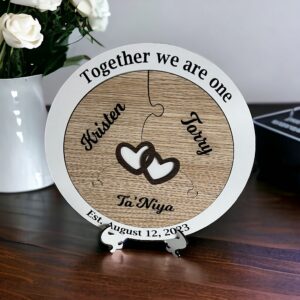 Unity Puzzle for Wedding – White Unity Ceremony Idea with 3 names Bridal Delights