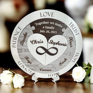 Personalised Wedding Gift Australia – Infinity Unity Puzzle in White Bridal Delights