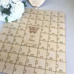 Wedding guest register – Alternative puzzle birch Bridal Delights
